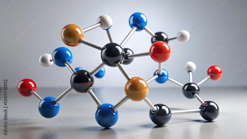 Molecular Structure Model on White Background Molecular Structure Model on White Background