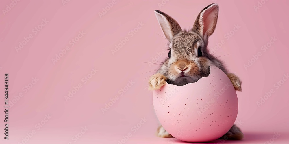 Obraz premium easter egg on a pink background