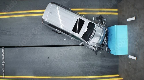 Wallpaper Mural Generic 3d car crash test. Car destruction. Realistic 4k animation. Torontodigital.ca