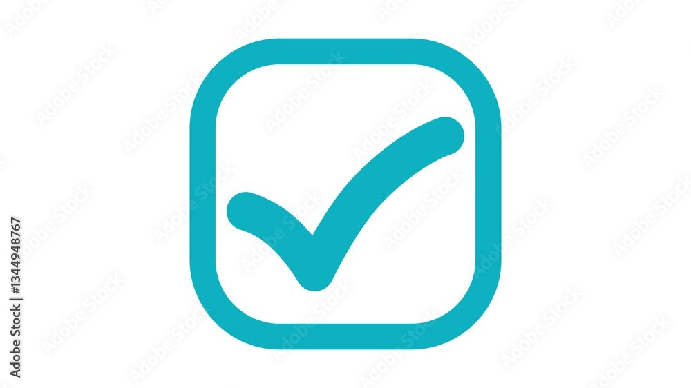 Simple, bold checkmark icon animation within a rounded square Simple, bold checkmark icon animation within a rounded square
