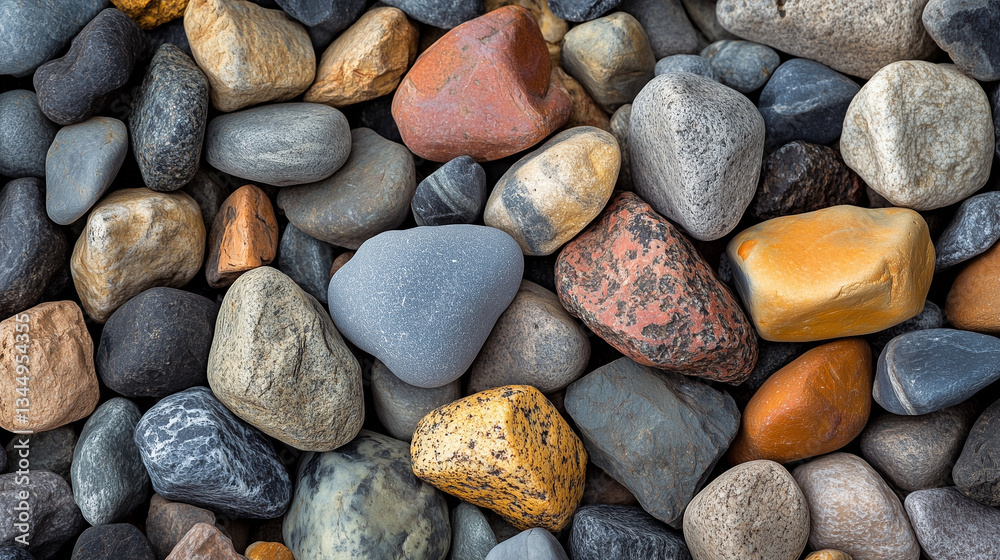Artistic top view of scattered stones arranged with ample space inspiring creative natural design compositions