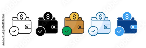 Validation Payment Icon Set Multiple Style Collection