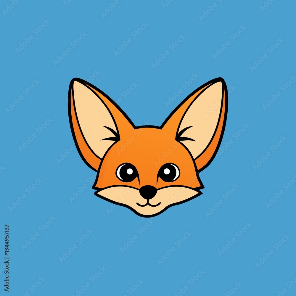 Fototapeta premium Cute Fennec head vector