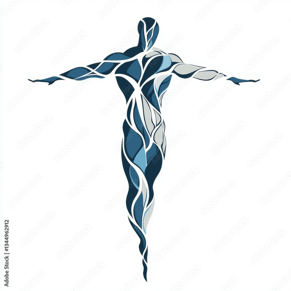 Obraz premium Human health care is represented by a logo that incorporates reflexology and zone therapy