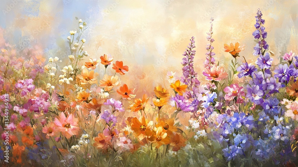 Obraz premium Colorful Spring Floral Background Ideal for Fine Art Display