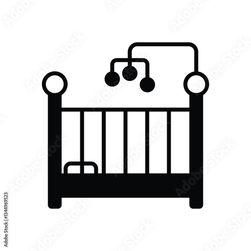 Baby crib Vector icon