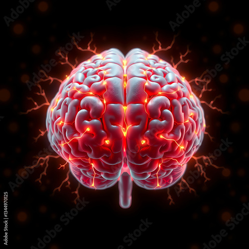 Wallpaper Mural Human Brain Illuminated by Golden Sunlight: Symbol of Intelligence, Creativity, and Neuroscience, Perfect for Medical, Educational, or Conceptual Themes Torontodigital.ca