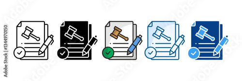 Amendment Icon Set Multiple Style Collection