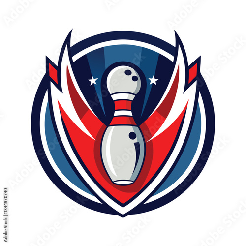 Vector Template Illustration of a Dynamic Bowling Sports Logo