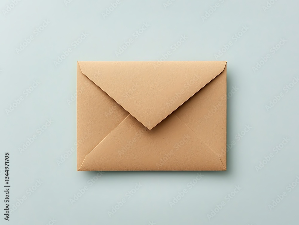 Beige Envelope with Flat Lay. Beige Envelope with Flat Lay.