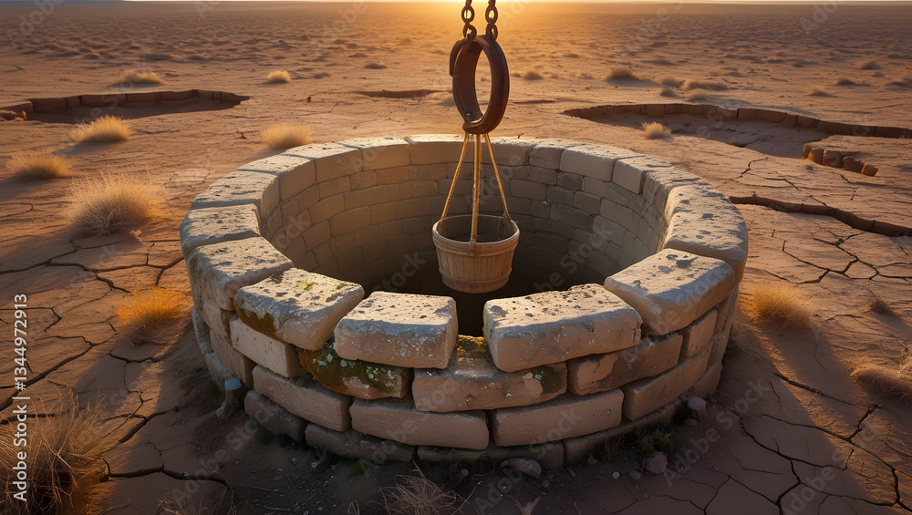 Naklejka premium The old abandoned water well