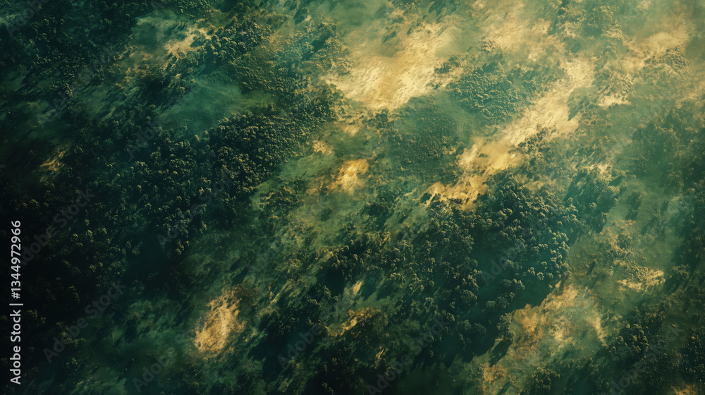 Fototapeta premium Vanishing Green: Aerial Perspective of Deforestation in the Amazon Rainforest