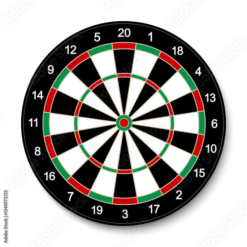 Dartboard flat vector icon. Dart board for pub darts game. Target symbol isolated on white background