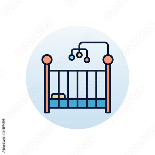 Baby crib Vector icon