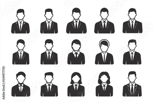 Collection of business people avatar vector illustration