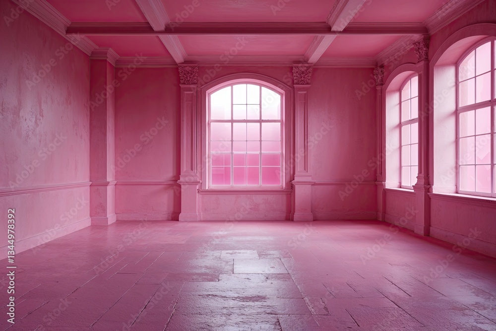 Fototapeta premium Visual of a Soft Pink Hue in an Unoccupied Space