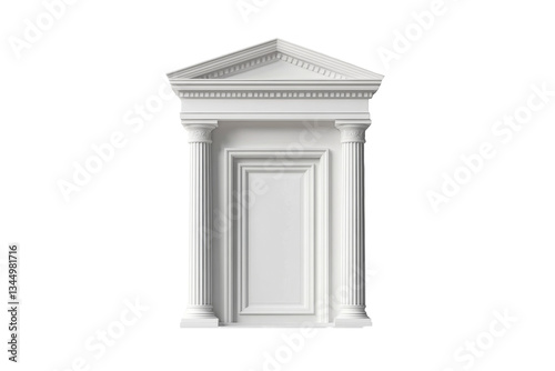 Classic white architectural feature with columns and pediment design