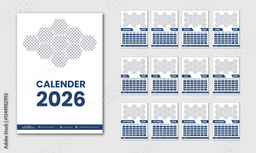 Modern calender design, creative calender design of 2026, 2026 best abstract calender, normal and simple calender 2026 with photo, minimalist elegant touch