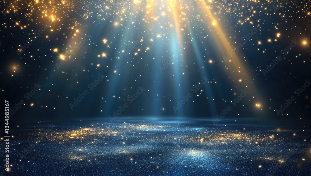 Obraz premium Glowing particles on dark surface