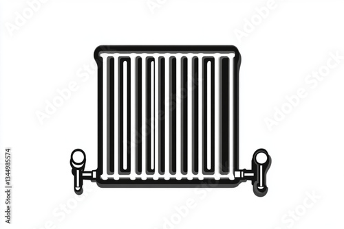 Illustration of a radiator with black and white lines