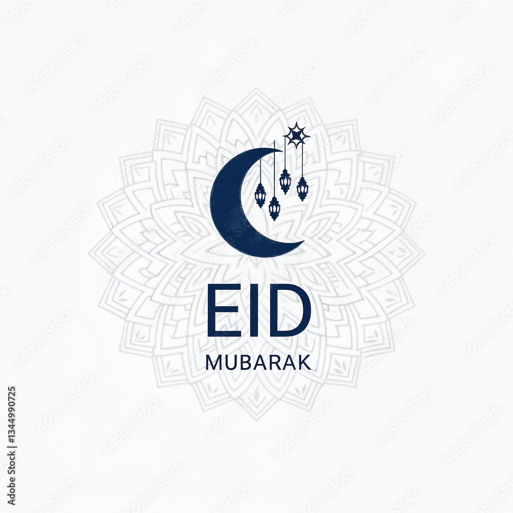 Obraz premium Eid Mubarak Greetings Card Design, Eid Mubarak post, Islamic concept vertical image