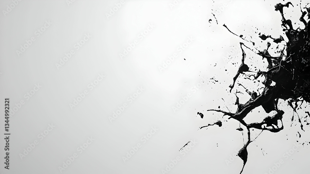 Fototapeta premium Abstract Ink Splatters On Light Gray Background