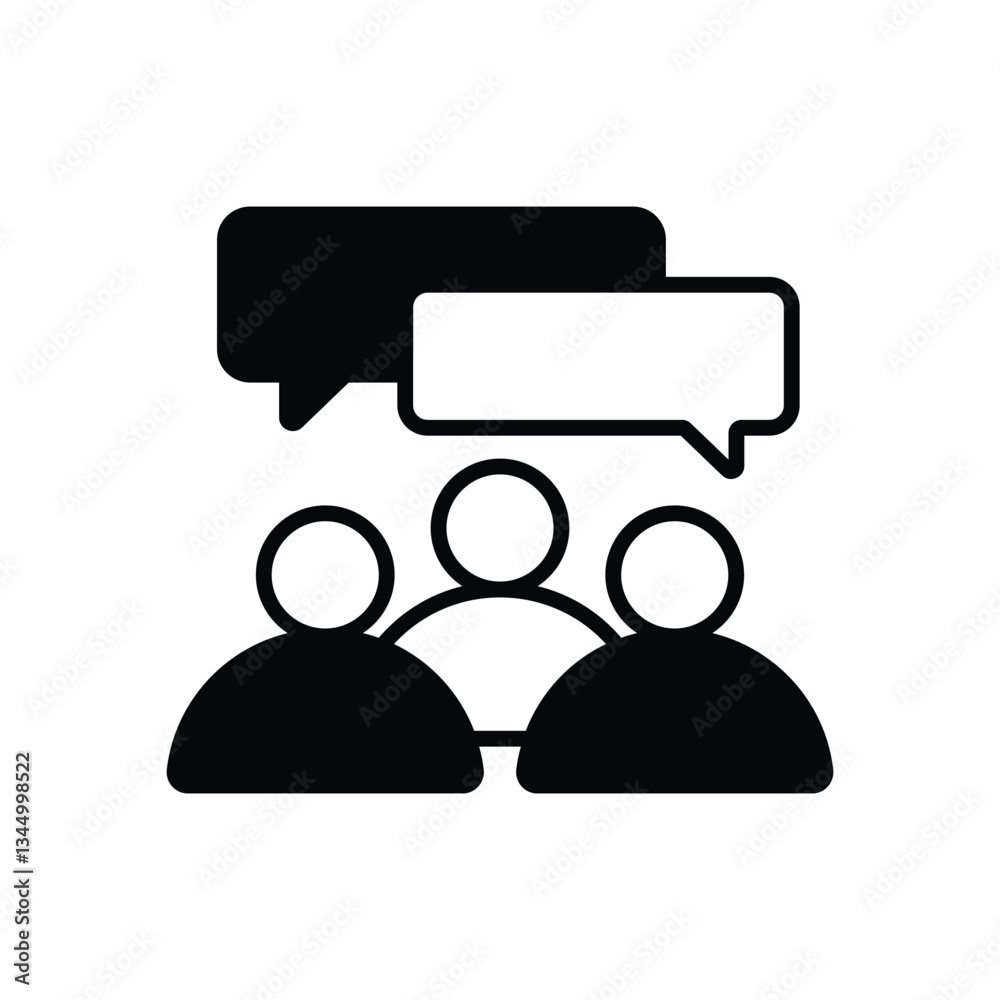 Group Opinion Vector icon Group Opinion Vector icon