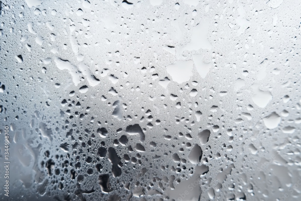 A close up of rain water droplets on a glass surface A close up of rain water droplets on a glass surface