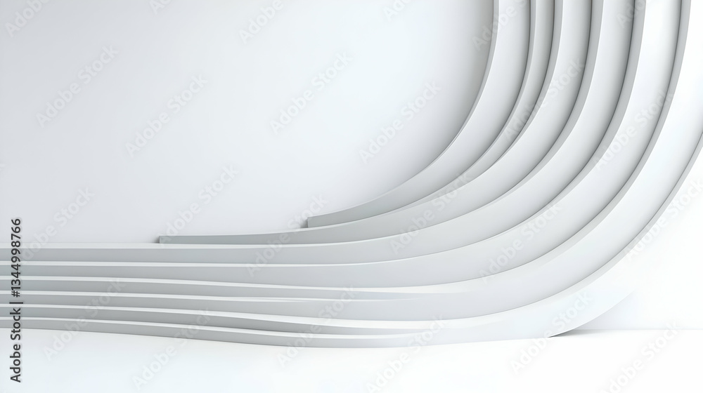 Fototapeta premium Abstract White Geometric Architecture Design
