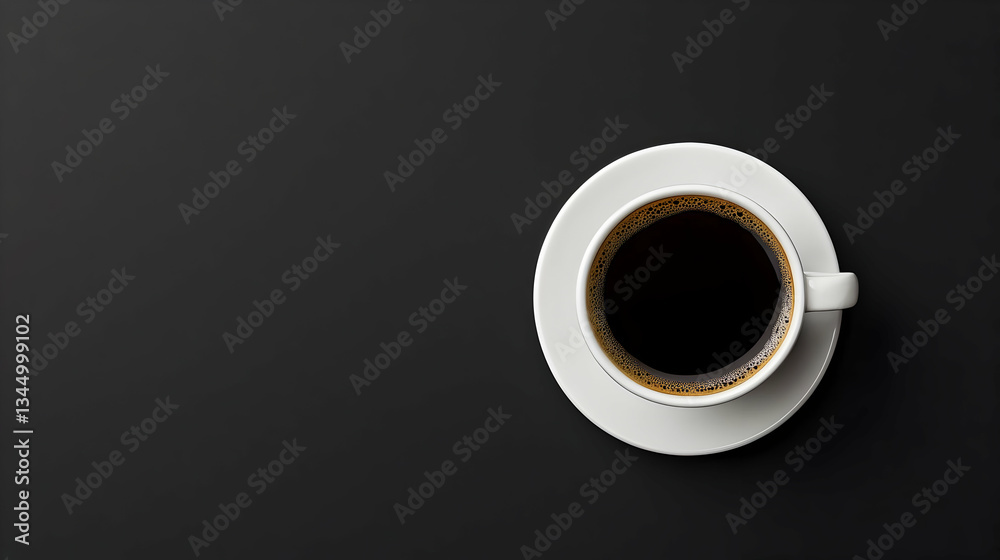 Single White Coffee Cup On Dark Background Single White Coffee Cup On Dark Background
