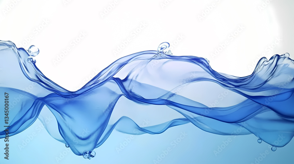 Blue and White Water Ripples with Dynamic Flow