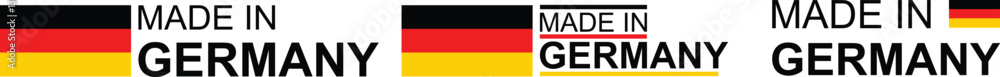 Made in Germany products labels. Made by Germany