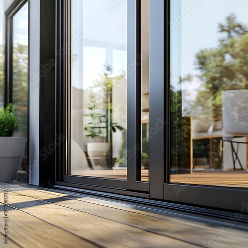 Modern Sliding Patio Door for Deck View.