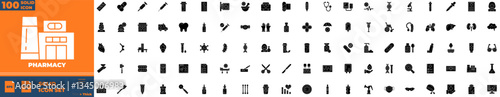 Pharmacy Solid Editable Icons set