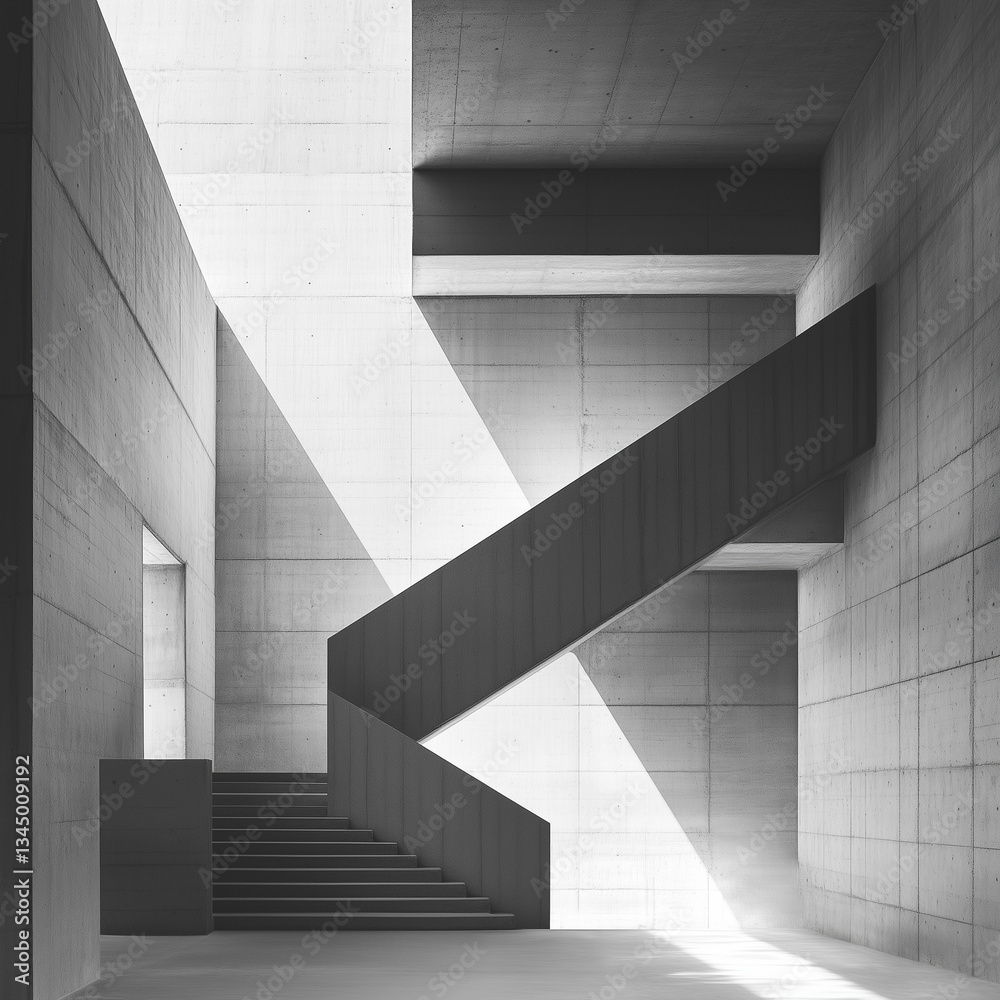 Brutalist concrete interior style with a play of light and shadow in a minimalist space, architectural photography Brutalist concrete interior style with a play of light and shadow in a minimalist space, architectural photography