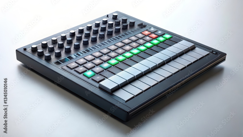 Music Production Controller on White Background Music Production Controller on White Background