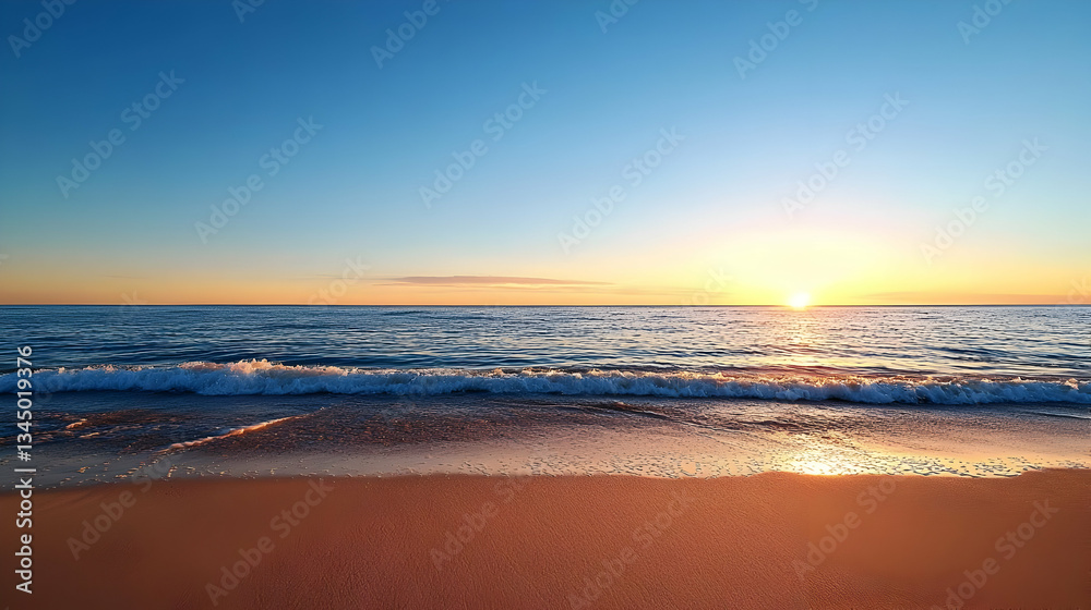 Obraz premium Golden Sunset Beach Scene