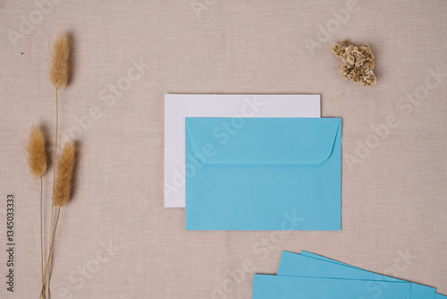 blank note paper on cream background