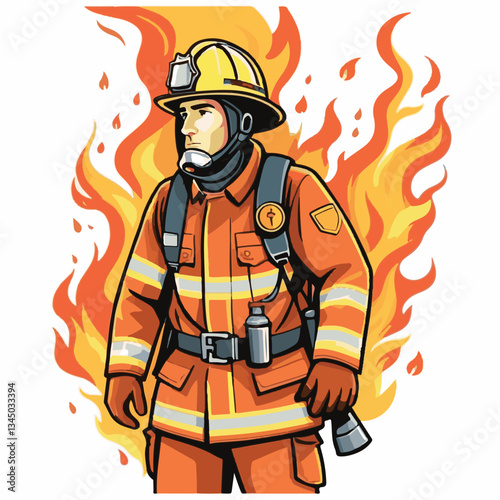 fireman, firefighter, safety, emergency, danger, man, rescue, fire, fighter, uniform, helmet, protection, background, service, red, equipment, hose, occupation, job, burn, person, work, male, hero, pr