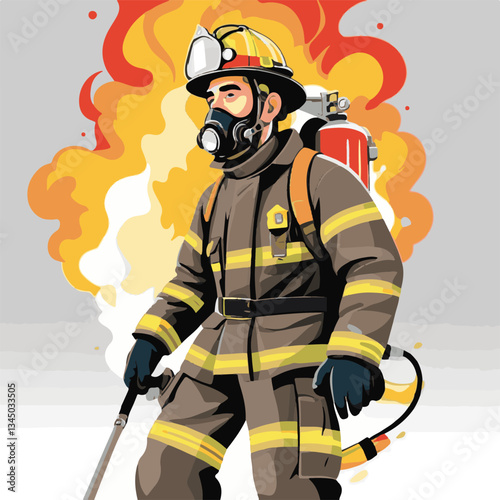 fireman, firefighter, safety, emergency, danger, man, rescue, fire, fighter, uniform, helmet, protection, background, service, red, equipment, hose, occupation, job, burn, person, work, male, hero, pr