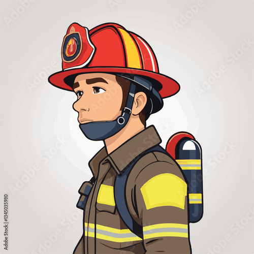 fireman, firefighter, safety, emergency, danger, man, rescue, fire, fighter, uniform, helmet, protection, background, service, red, equipment, hose, occupation, job, burn, person, work, male, hero, pr