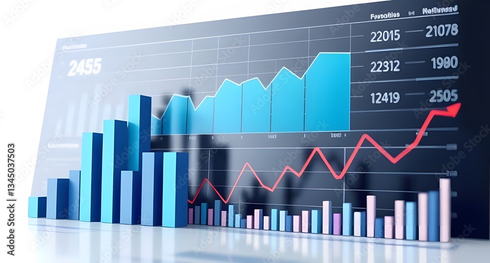 Naklejka premium business graph on the screen