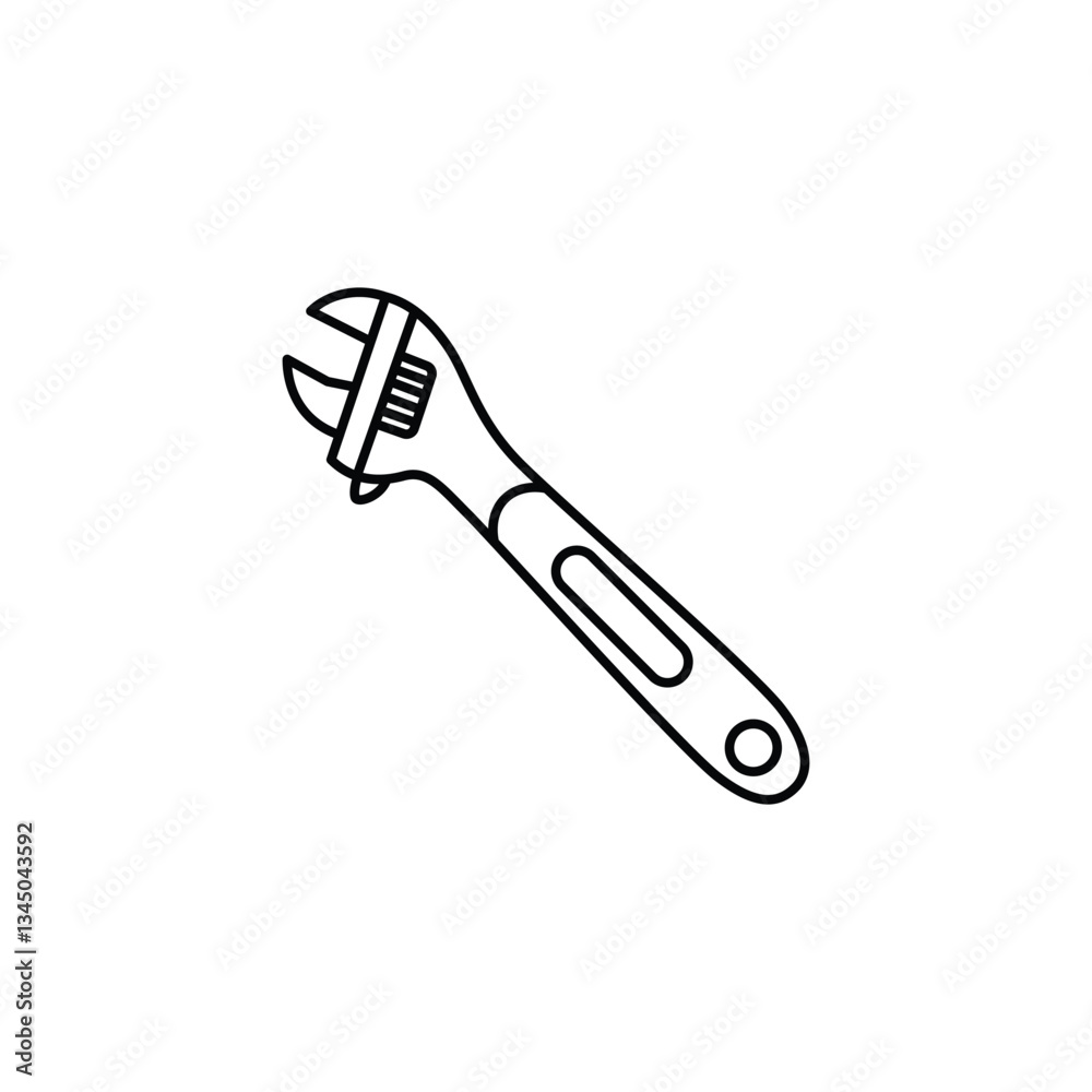 Wrench tool simple outline illustration