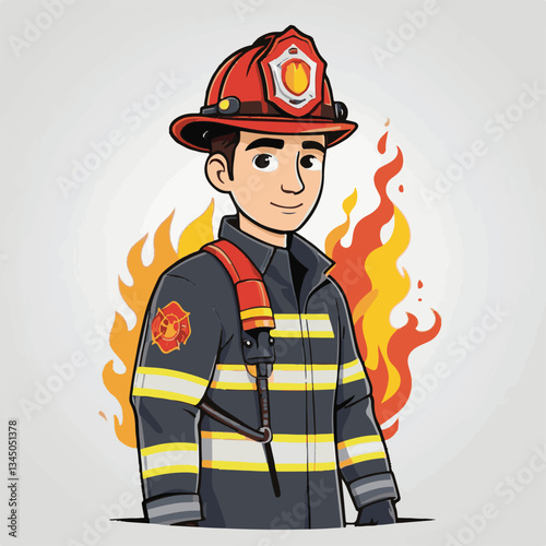 fireman, firefighter, safety, emergency, danger, man, rescue, fire, fighter, uniform, helmet, protection, background, service, red, equipment, hose, occupation, job, burn, person, work, male, hero, pr