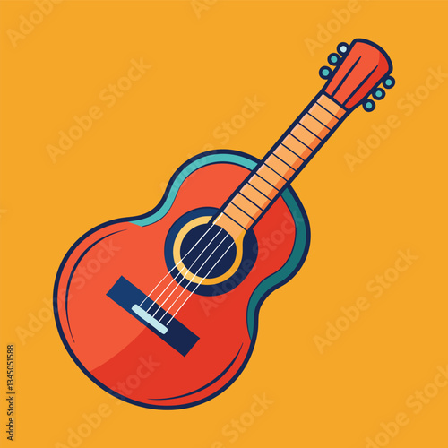 Guitar Logo Design with Intricate Abstract Vector Illustration