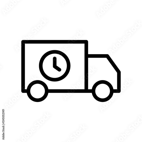 Delivery Truck Icon With Clock Symbol for Timely Shipping Services: Symbolizing punctual shipping or transportation services