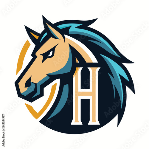 Intricate Horse-Inspired Letter "H" Logo Design