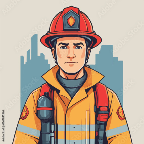 fireman, firefighter, safety, emergency, danger, man, rescue, fire, fighter, uniform, helmet, protection, background, service, red, equipment, hose, occupation, job, burn, person, work, male, hero, pr