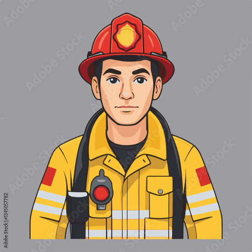 fireman, firefighter, safety, emergency, danger, man, rescue, fire, fighter, uniform, helmet, protection, background, service, red, equipment, hose, occupation, job, burn, person, work, male, hero, pr