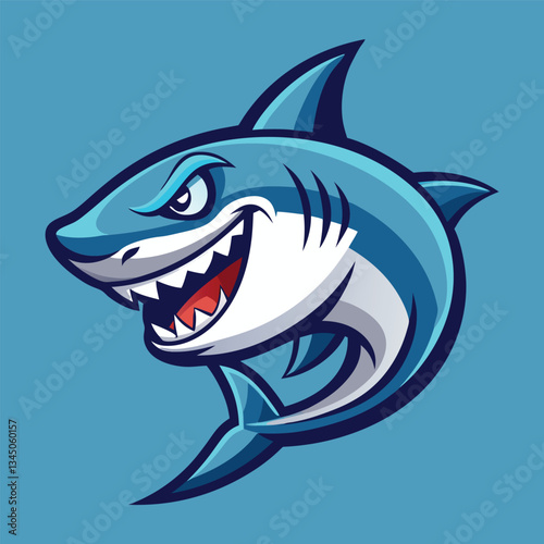 Illustrative Shark Logo Design with Vector Style and Detailed Features